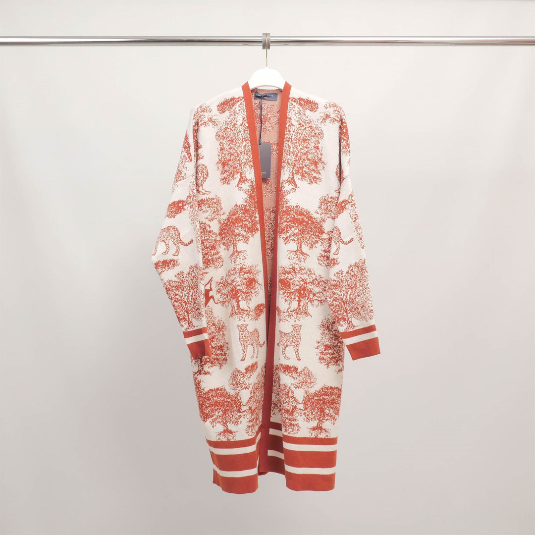 Long open jungle print cardigan MSJ76916