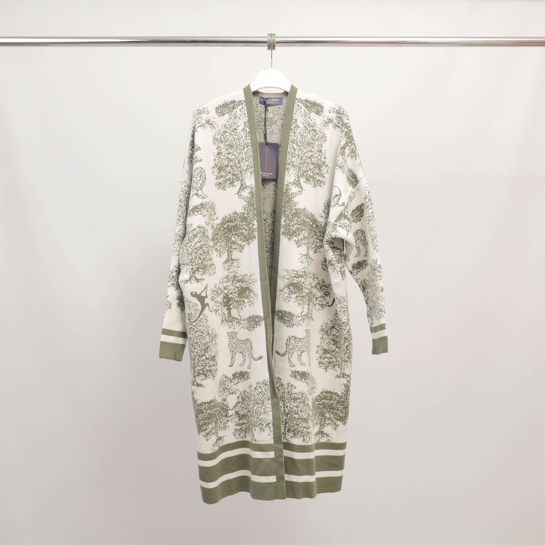 Long open jungle print cardigan MSJ76916