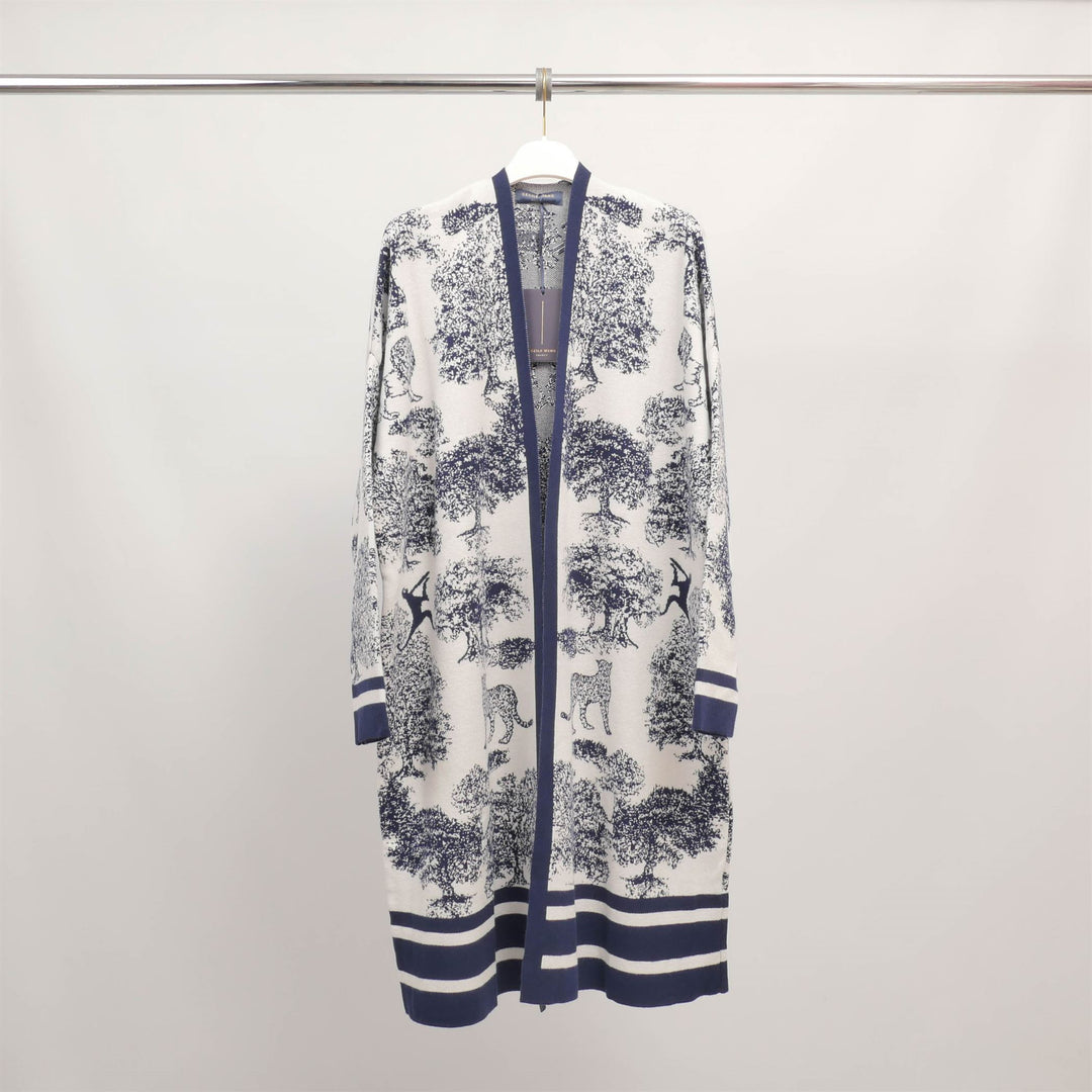 Long open jungle print cardigan MSJ76916