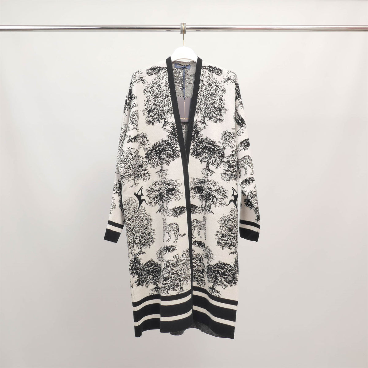 Long open jungle print cardigan msj76916