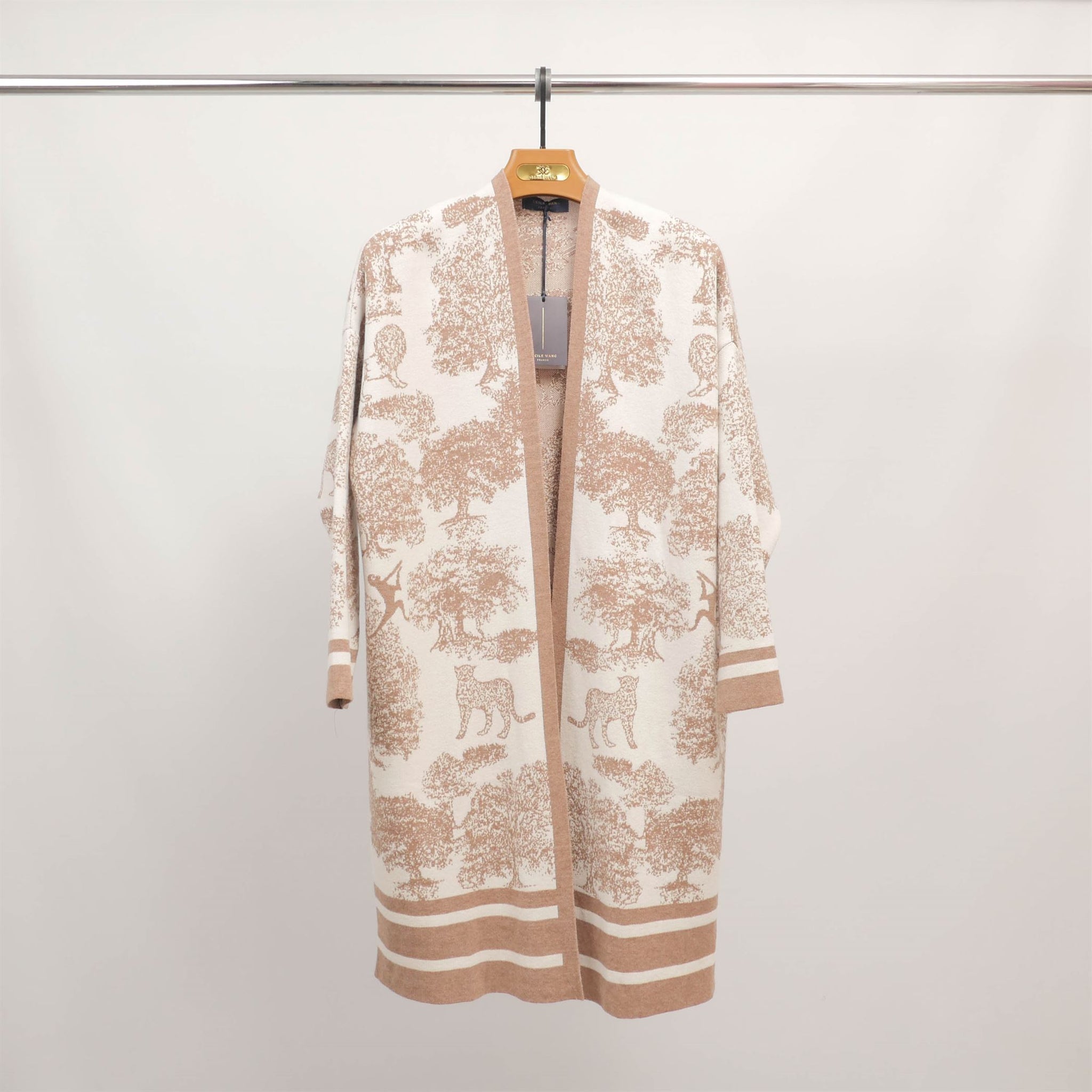 Gilet long imprimé jungle ouvert MSJ76916