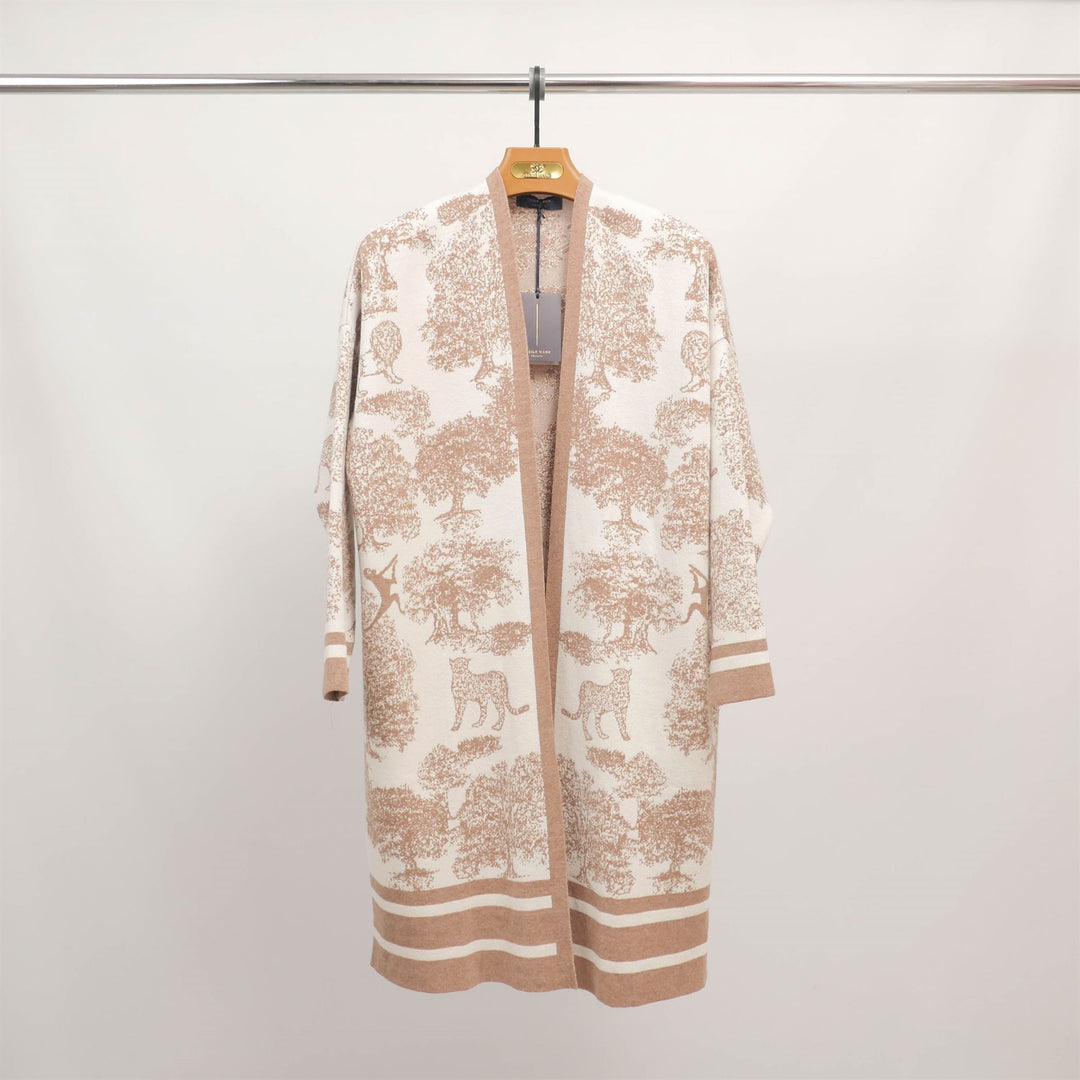 Long open jungle print cardigan MSJ76916