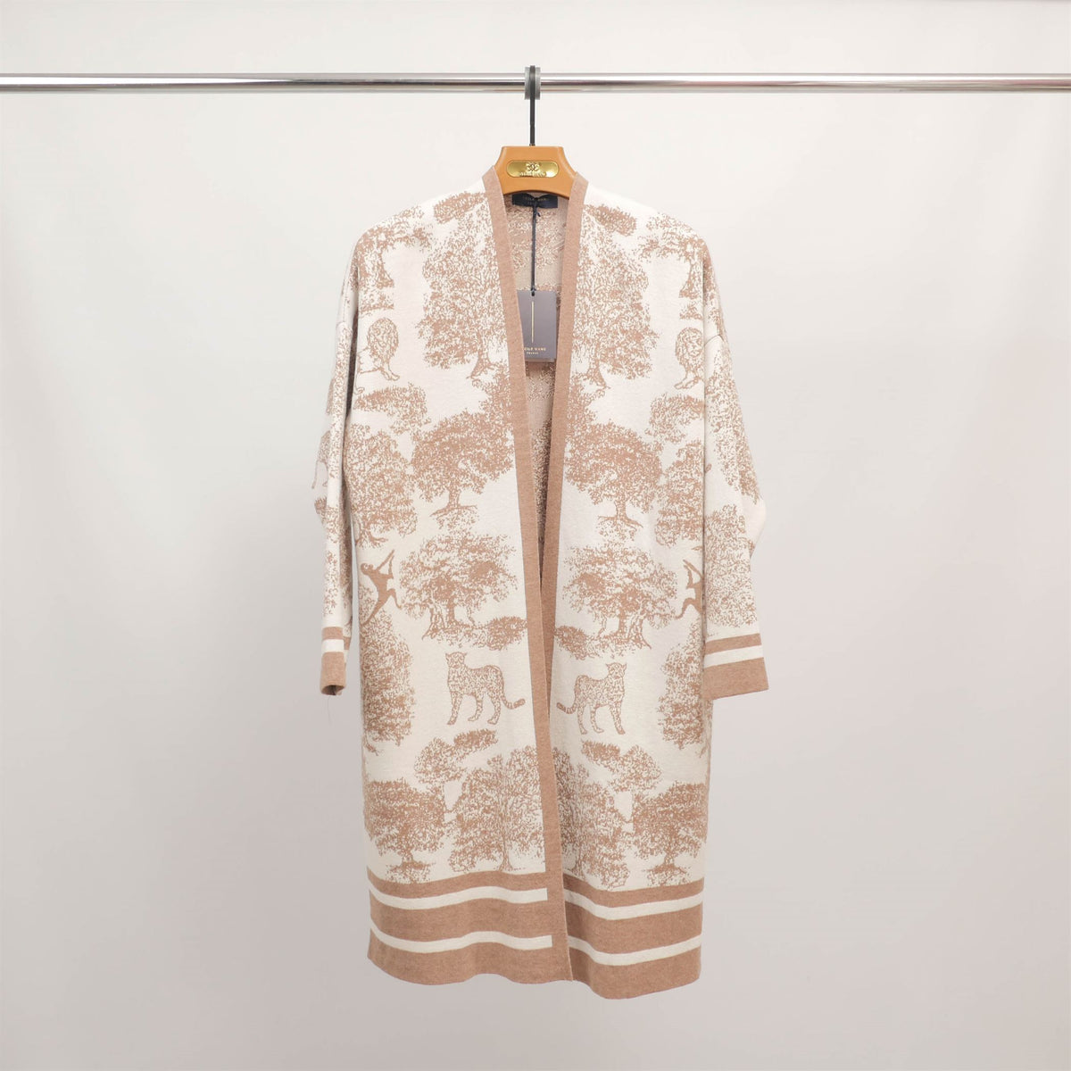 Long open jungle print cardigan msj76916