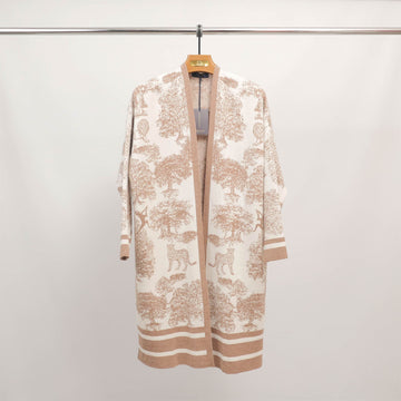 Gilet long imprimé jungle ouvert MSJ76916