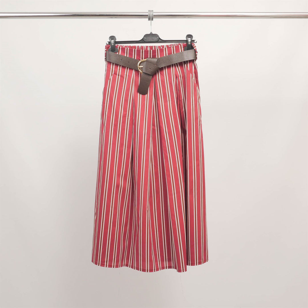 Striped belted midi skirt TDM52123-24