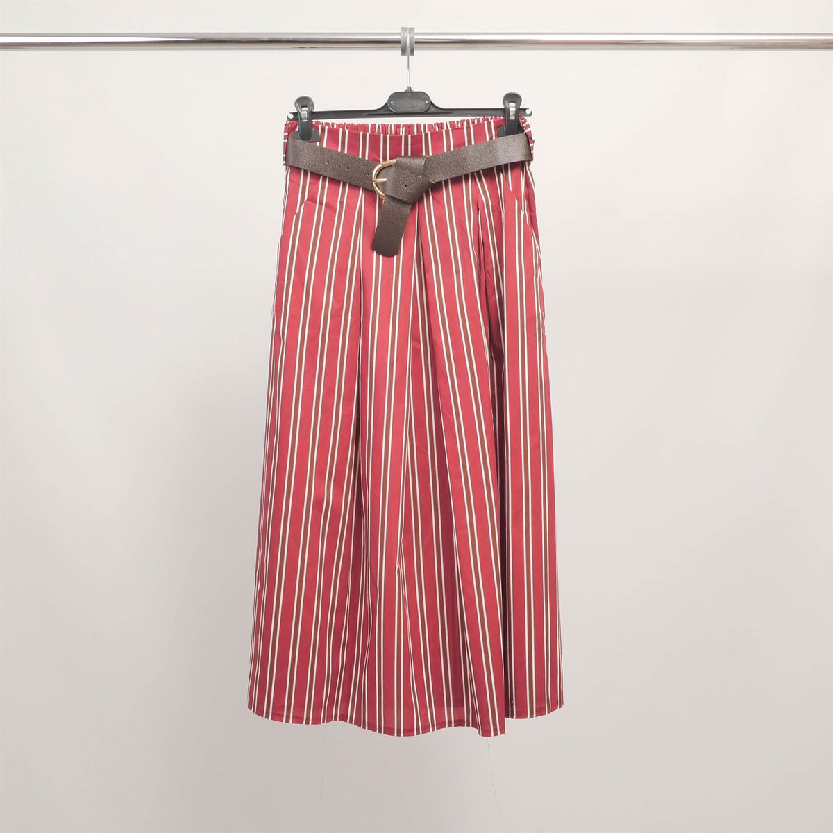 Striped belted midi skirt tdm52123 24