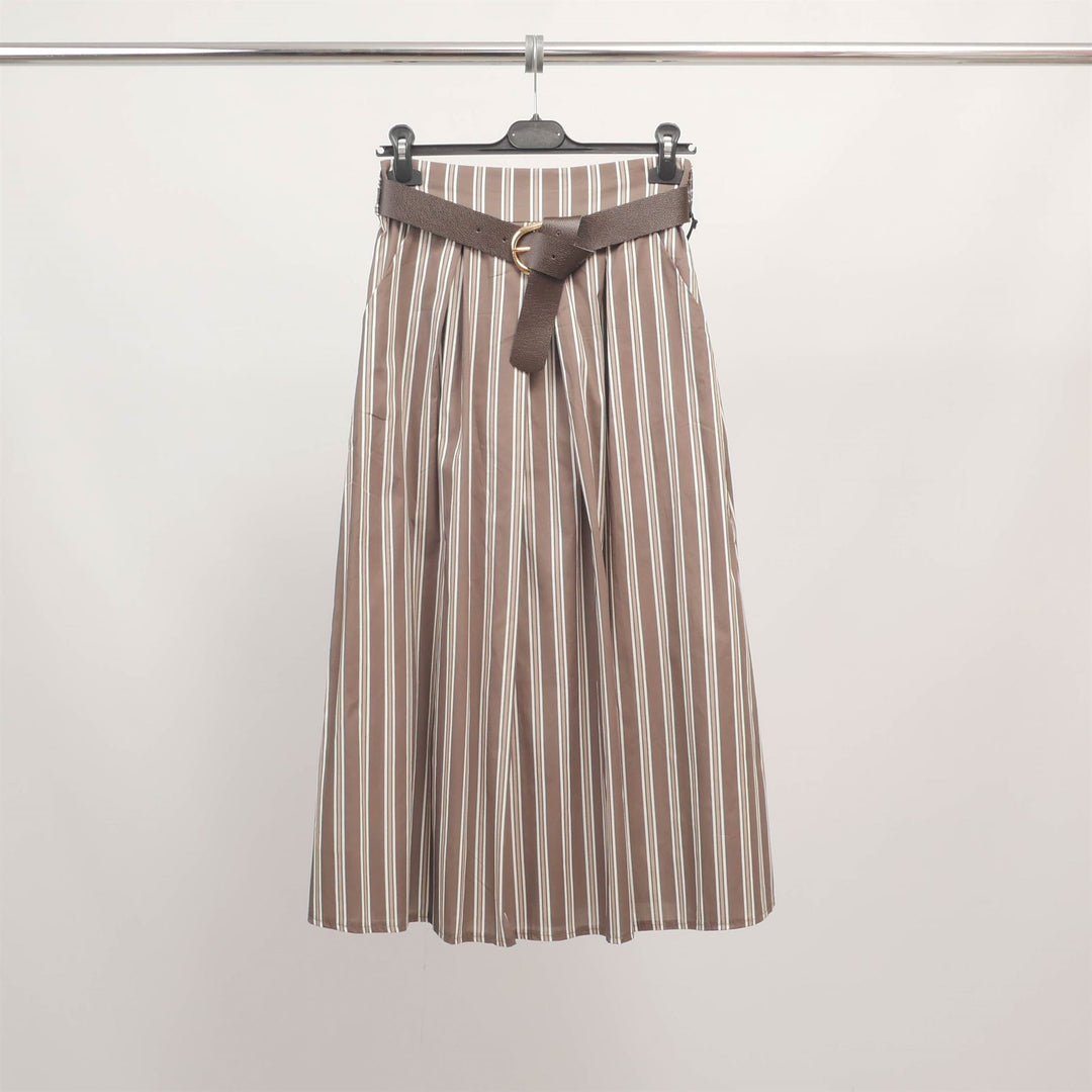 Striped belted midi skirt TDM52123-24