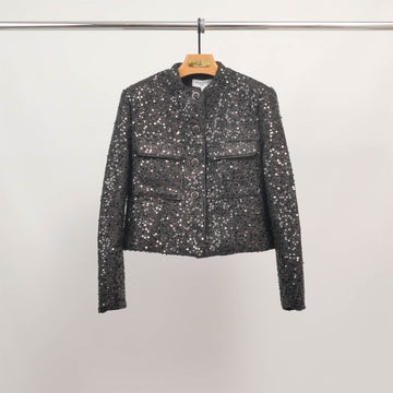 Veste courte en sequins à col officier MJ264077