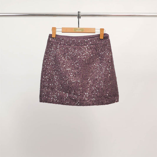 Jupe courte droite en sequins MJ264078