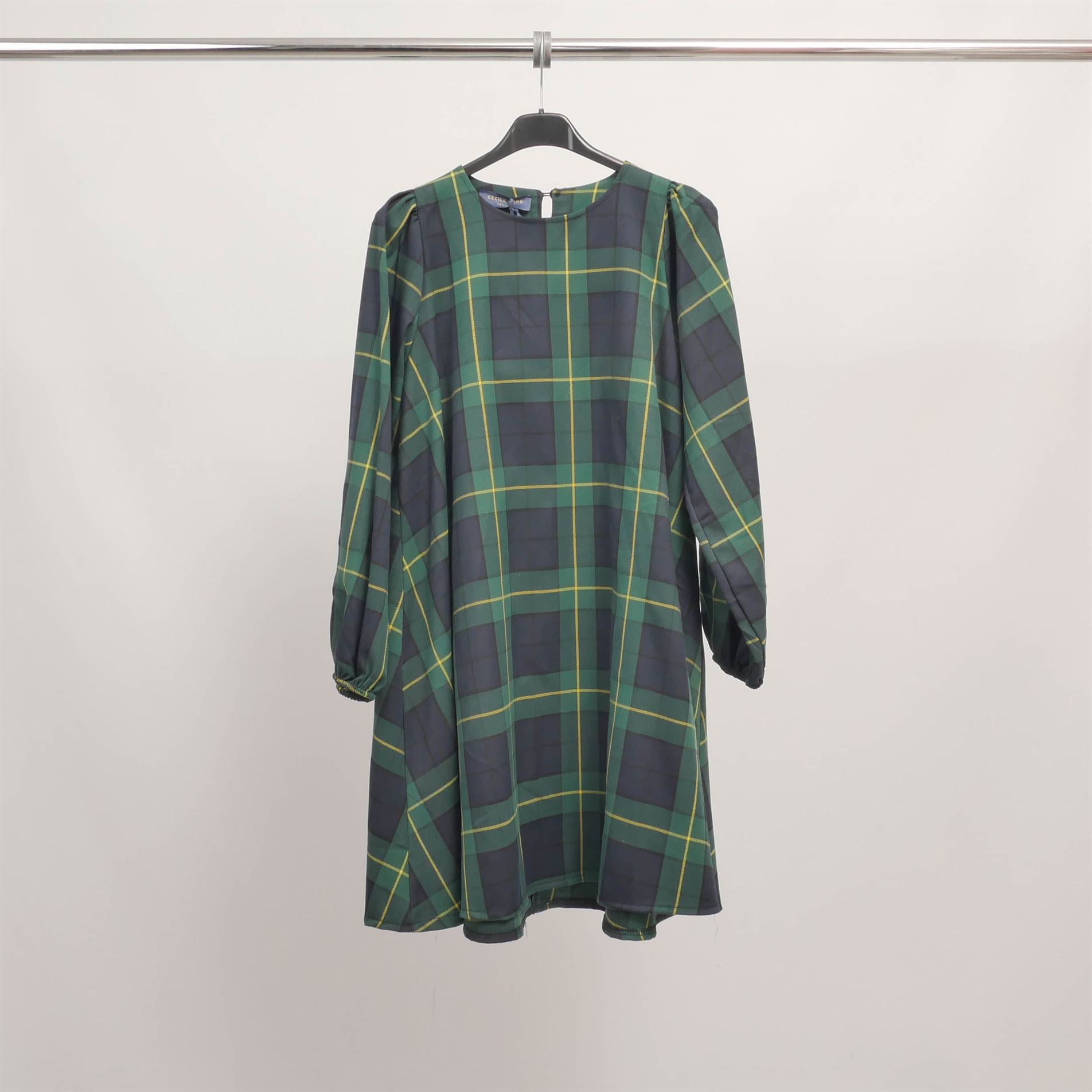 Robe courte à carreaux manches longues TDM57822-5