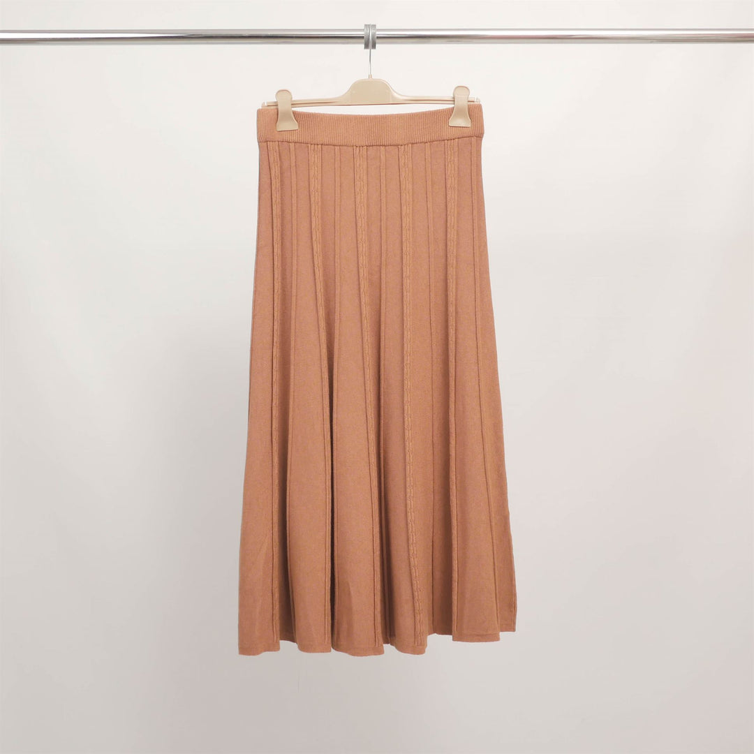 Long stretch pleated knit skirt DSY9577