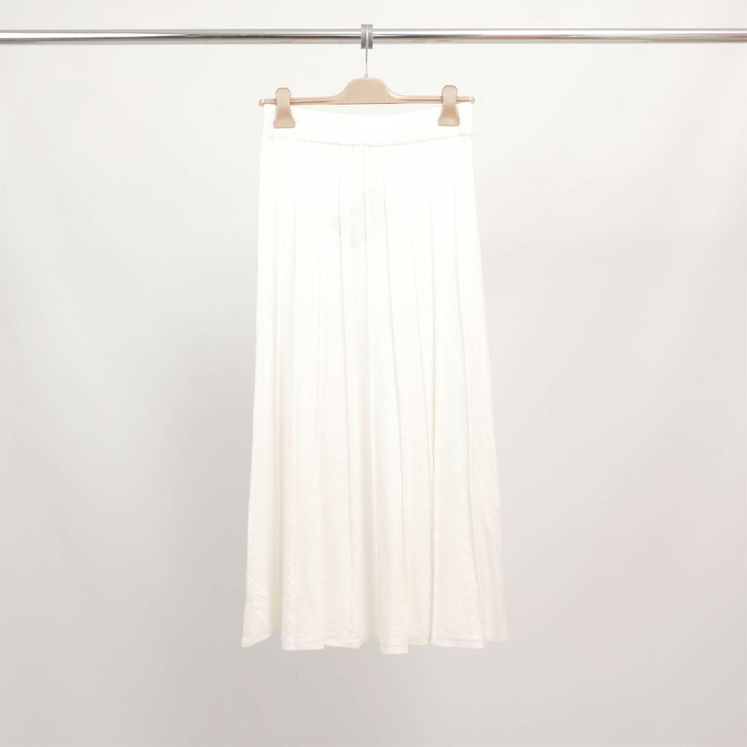 Long stretch pleated knit skirt DSY9577