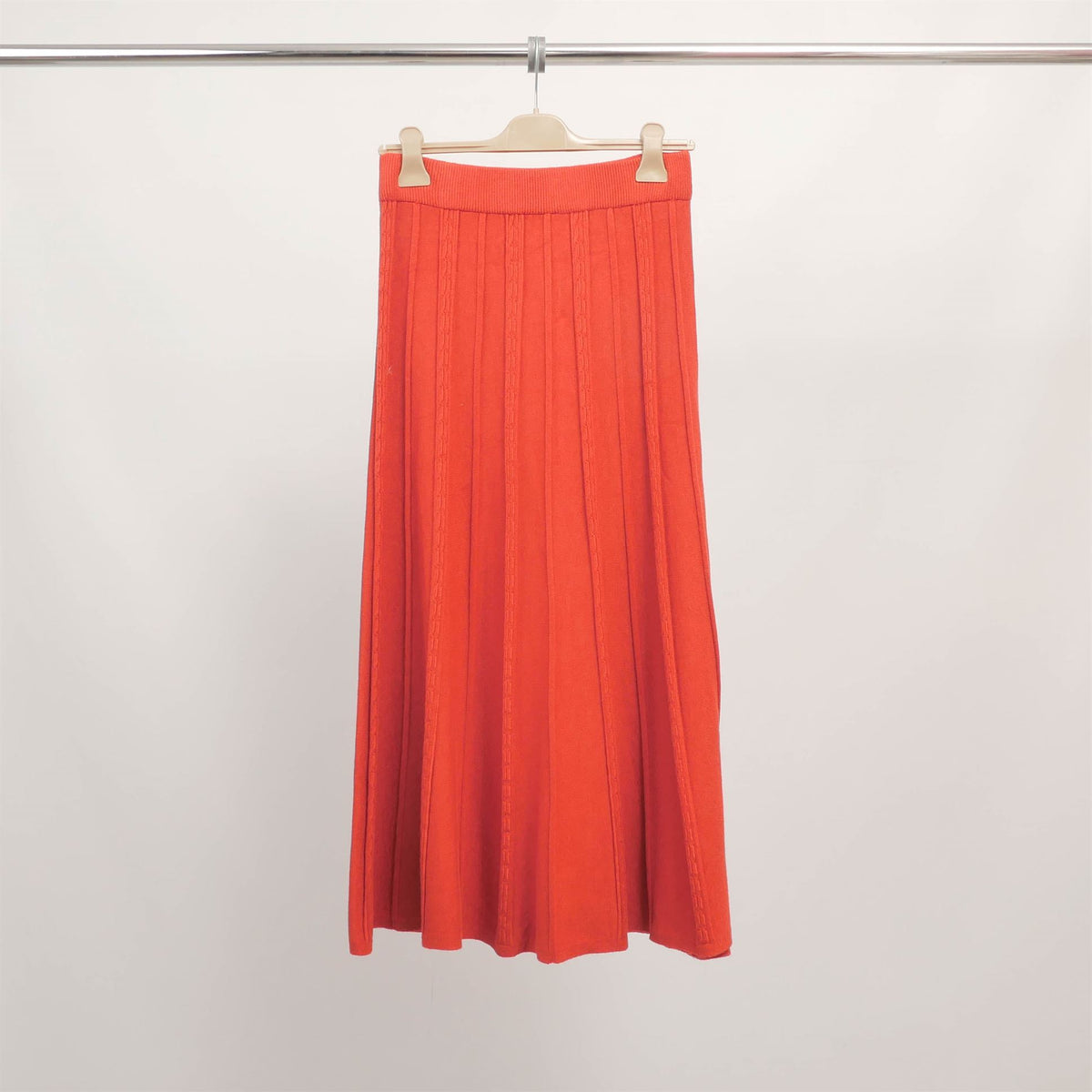 Long stretch pleated knit skirt dsy9577