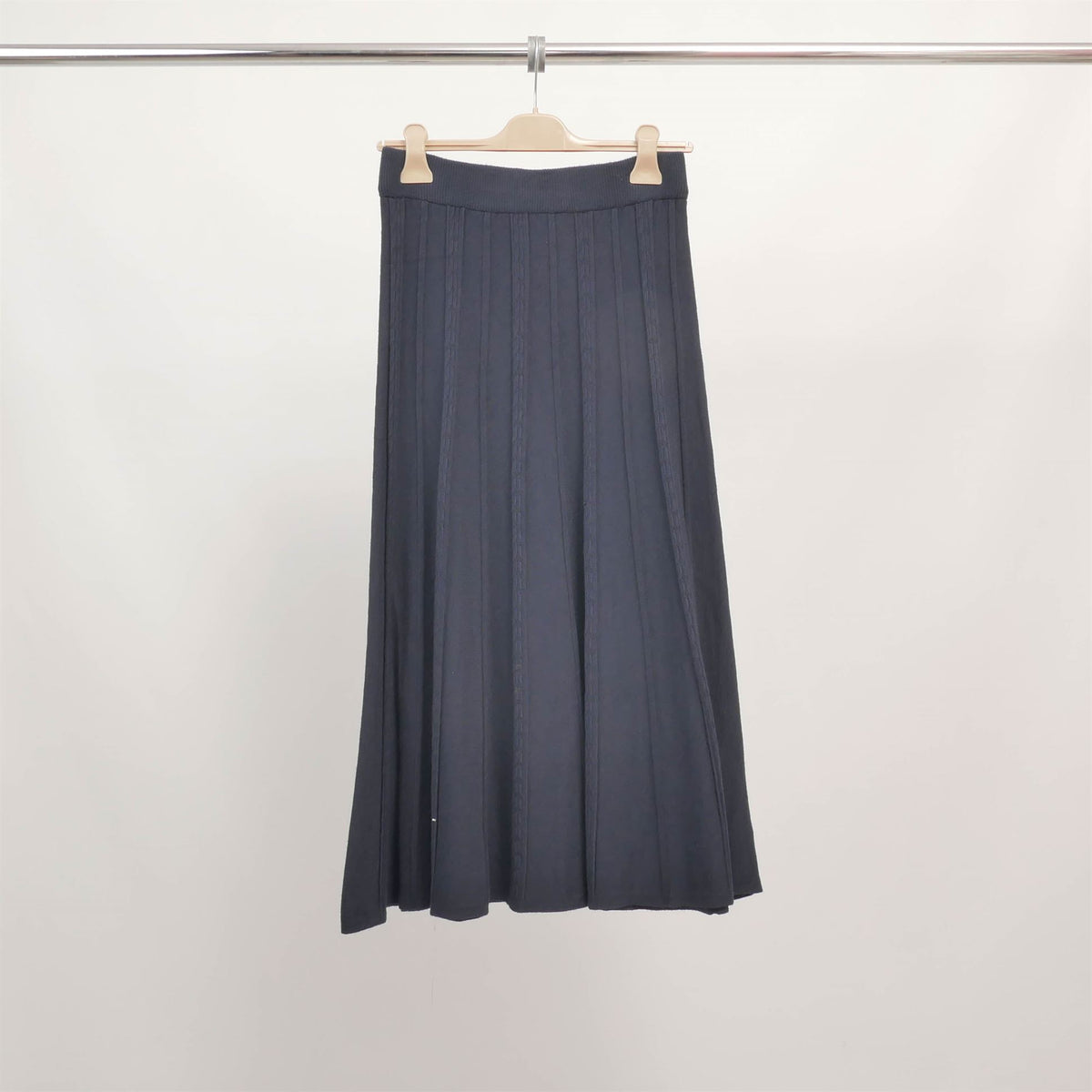 Long stretch pleated knit skirt dsy9577