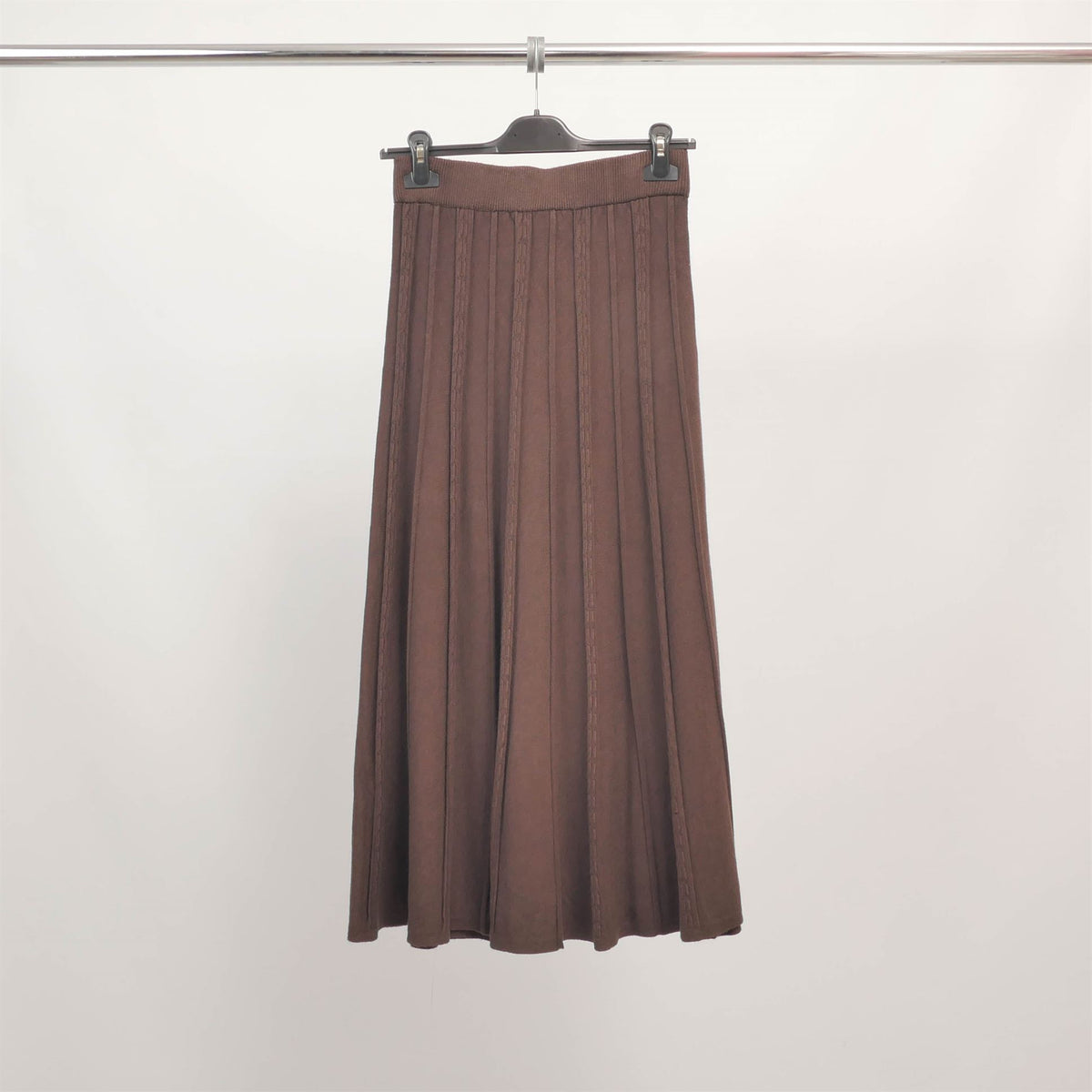 Long stretch pleated knit skirt dsy9577