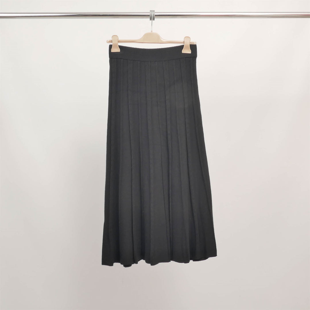 Long stretch pleated knit skirt DSY9577