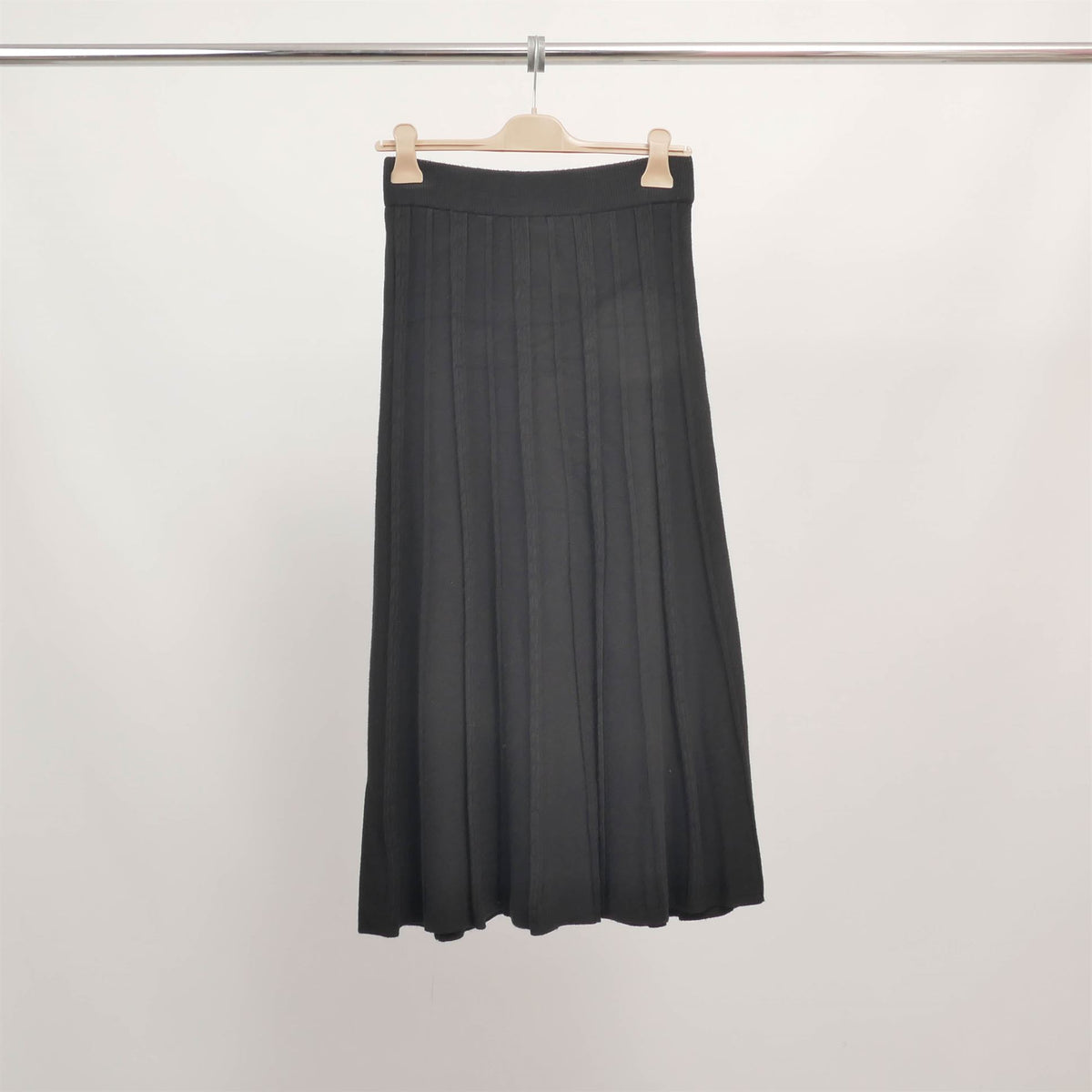 Long stretch pleated knit skirt dsy9577