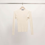 Pull ajusté en maille lurex côtelée DSY9544