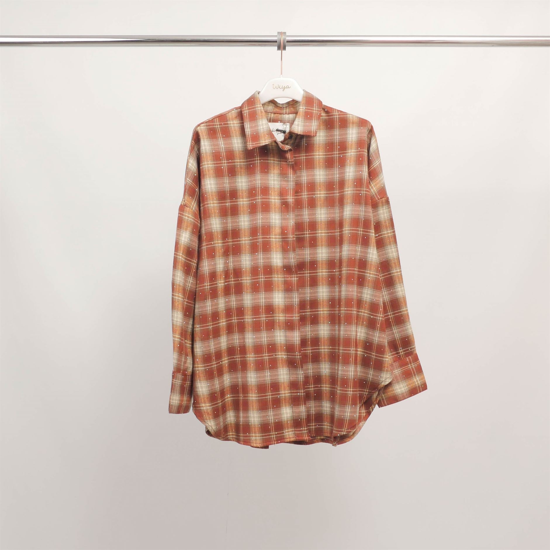 Chemise à carreaux fluide oversize CWM2525