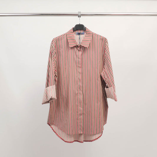 Chemise oversize rayée en coton stretch – TDM50320-2