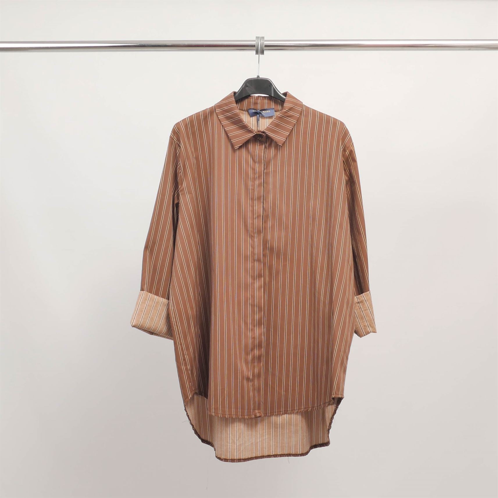 Chemise oversize rayée en coton stretch TDM50320-10