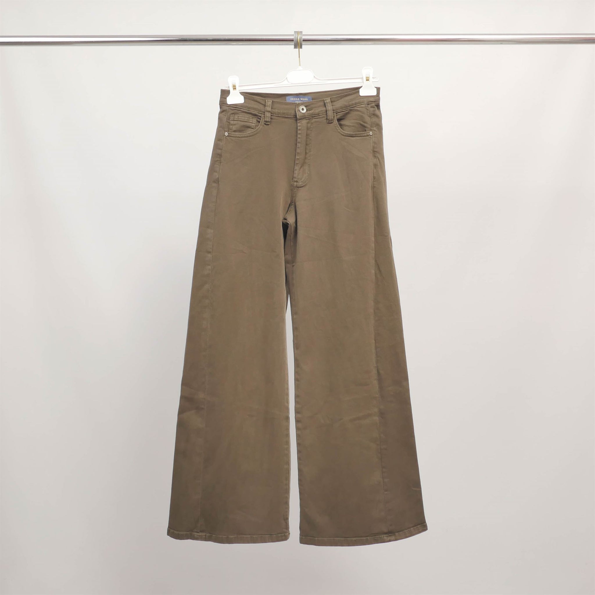 Pantalon large en coton stretch taille haute SD9240