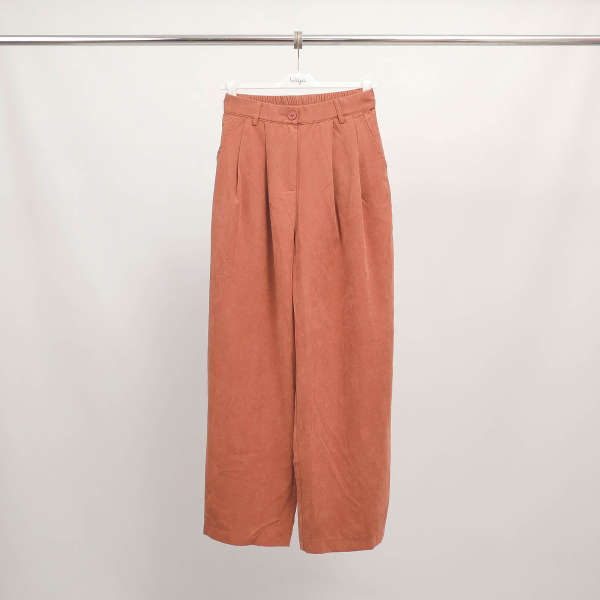 Wide leg, high waisted suede trousers – cwm2558