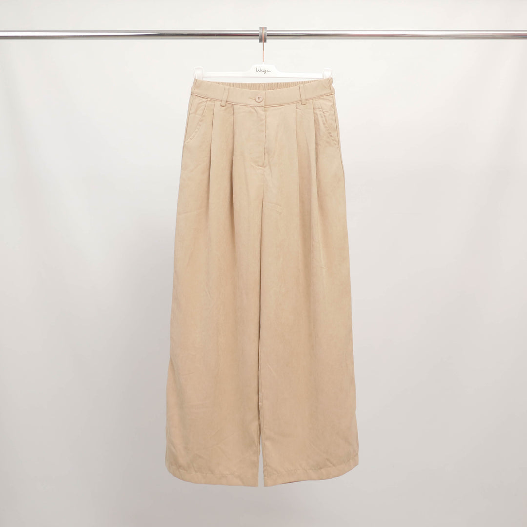 Pantalon large taille haute en suédine – CWM2558