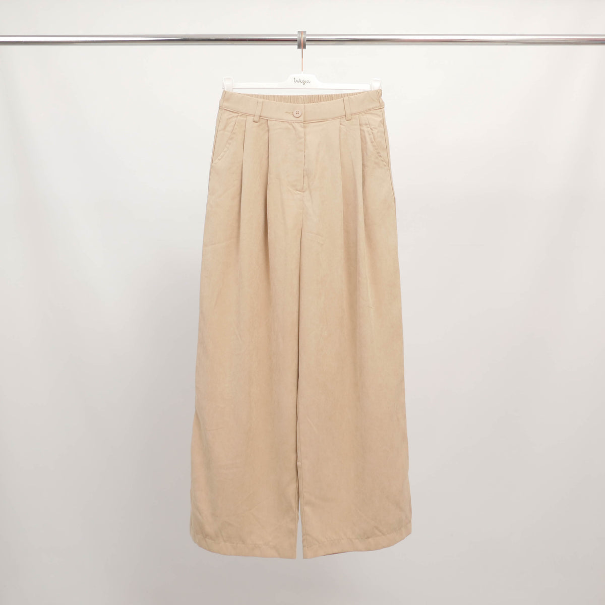 Wide leg, high waisted suede trousers – cwm2558