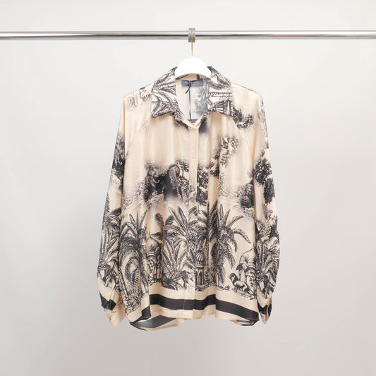 Chemise fluide imprimé jungle en viscose et soie – KD9027VS-4