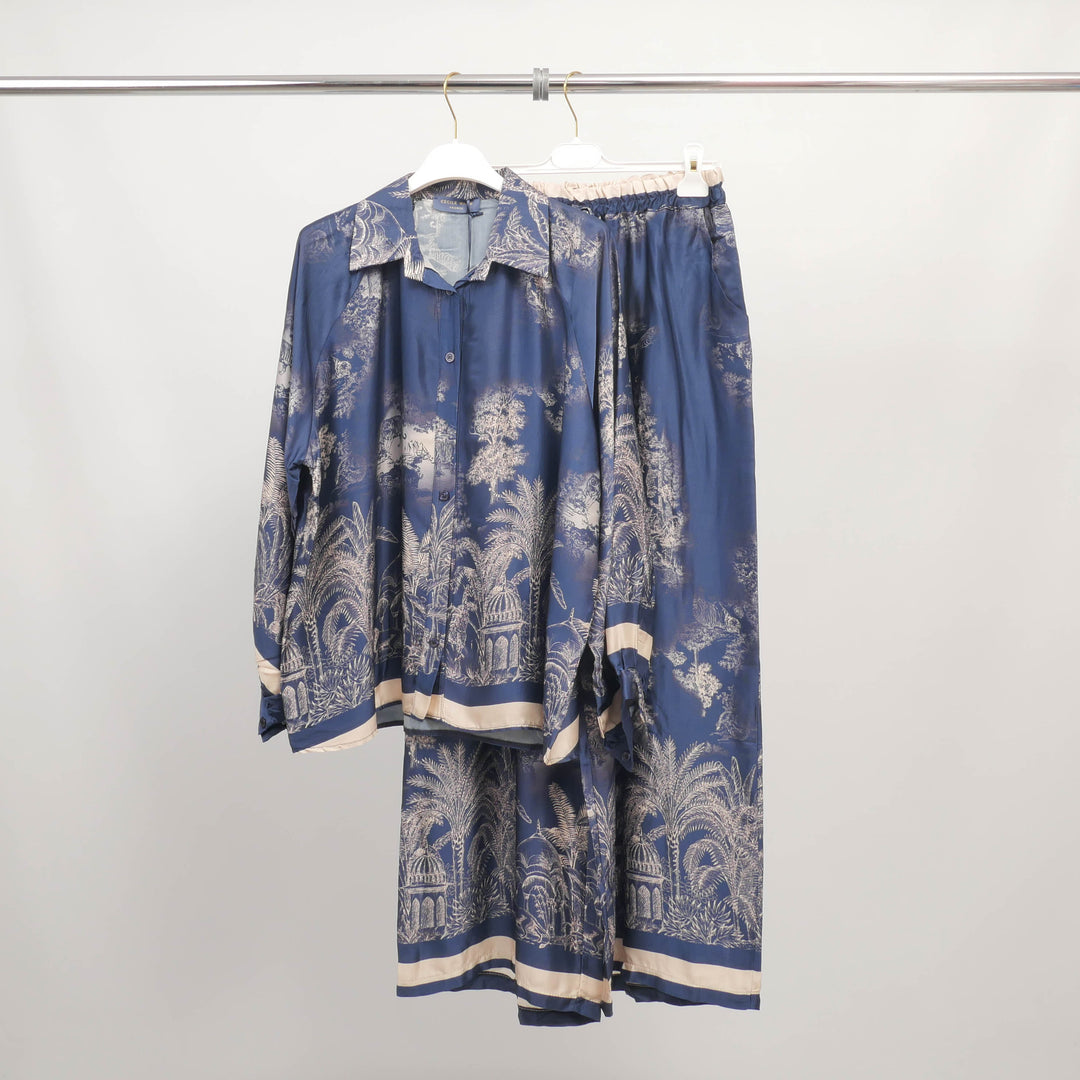 Pantalon fluide imprimé jungle en viscose et soie – KD6637VS-4