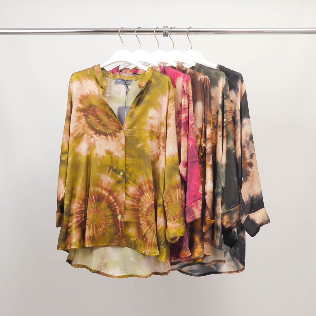 Flowy tie-dye shirt in viscose and silk – KD9260VS-14