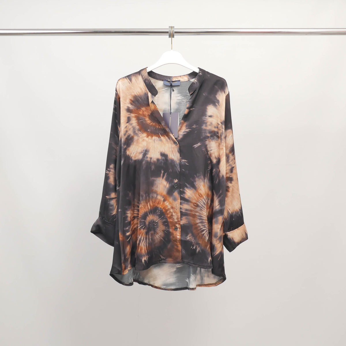Flowy tie dye shirt in viscose and silk – kd9260vs 14