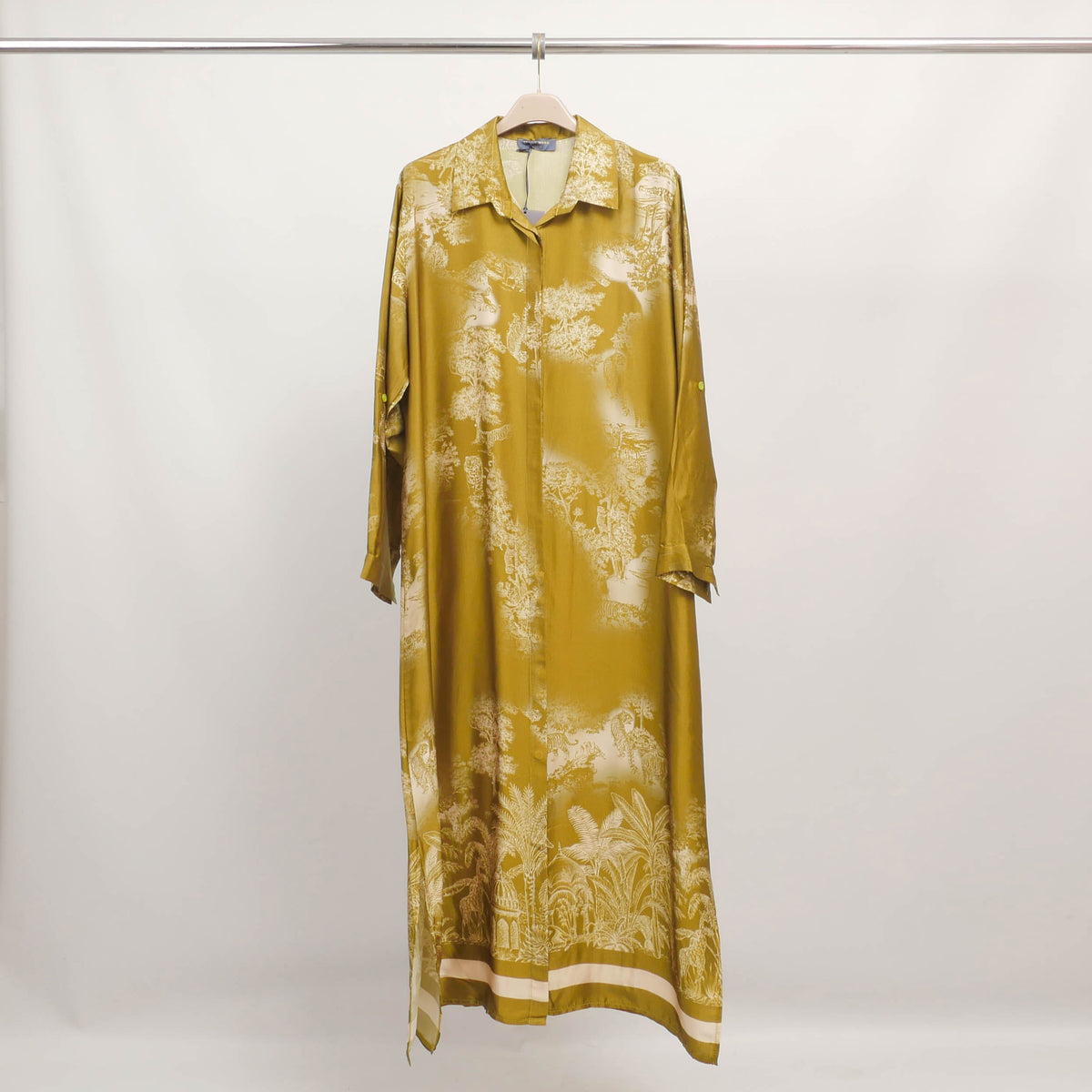 Long flowing jungle print dress in viscose and silk – kd6255vs 4