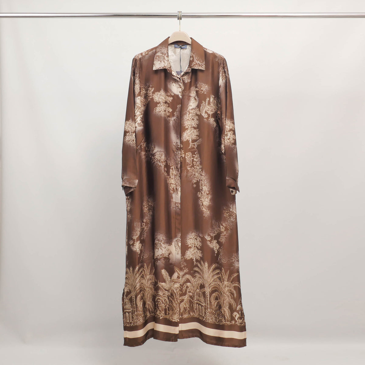 Long flowing jungle print dress in viscose and silk – kd6255vs 4