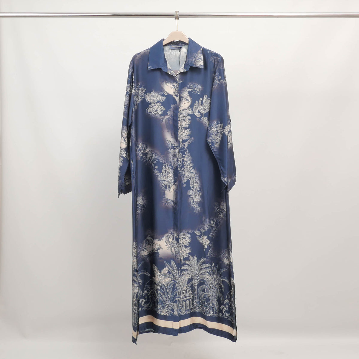 Long flowing jungle print dress in viscose and silk – kd6255vs 4