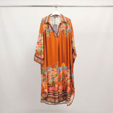 Bohemian print dress with a mandarin collar – KD6120-10