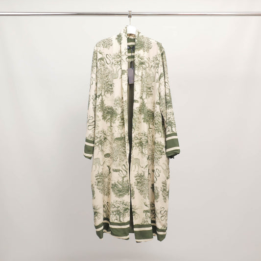 Gilet long fluide imprimé jungle en viscose – KD7182TN-2