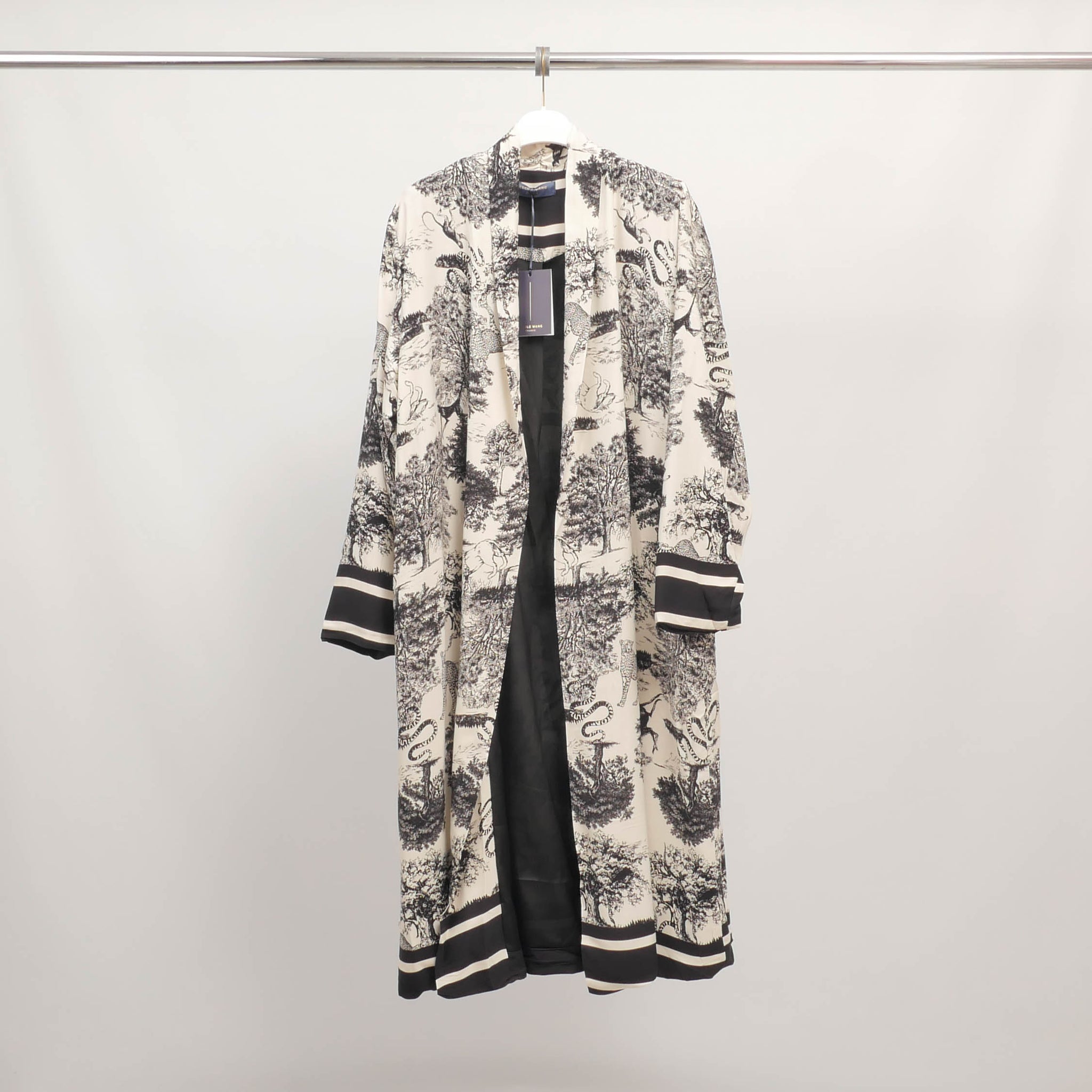 Gilet long fluide imprimé jungle en viscose – KD7182TN-2