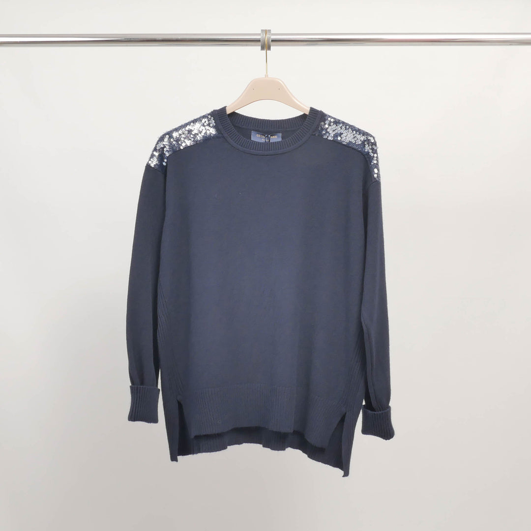 Sequined Shoulder Sweater DSY9552