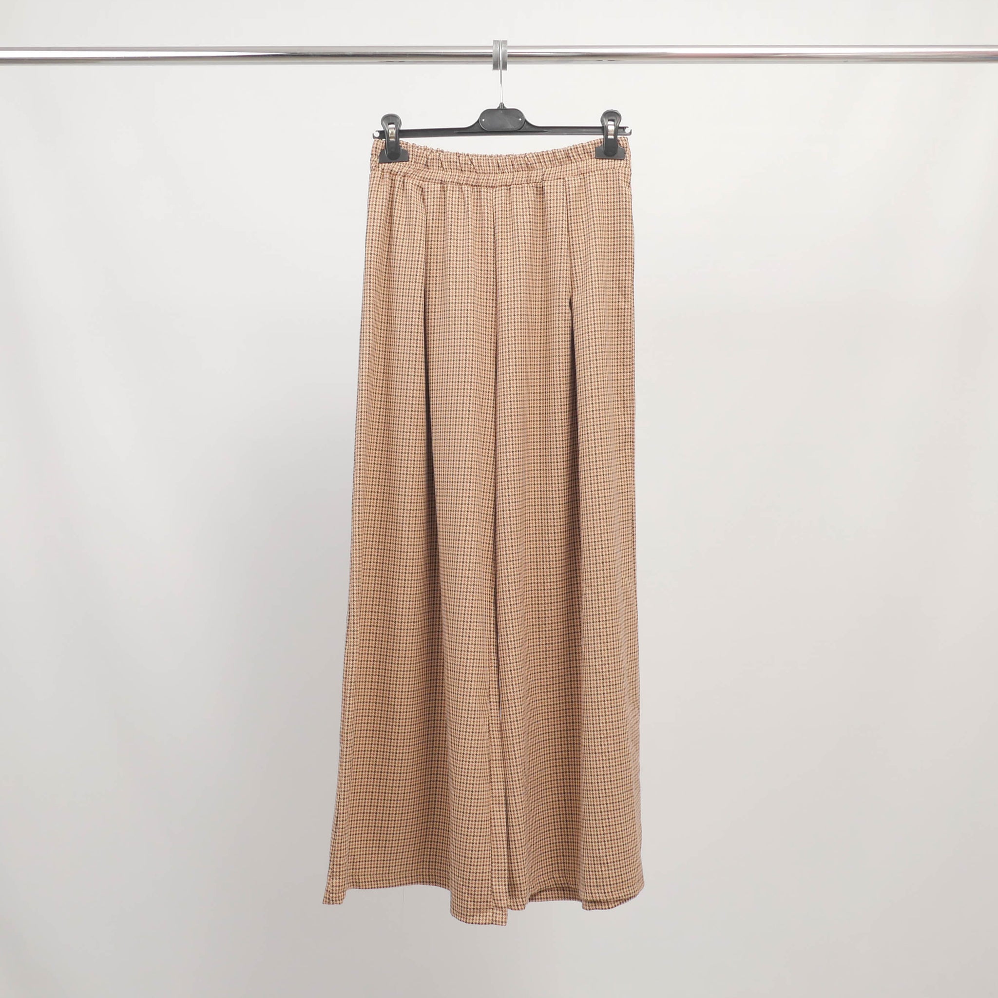 Pantalon large à carreaux taille élastiquée – TDM19123-14