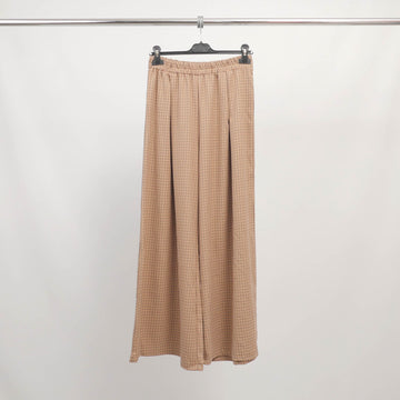 Pantalon large à carreaux taille élastiquée – TDM19123-14