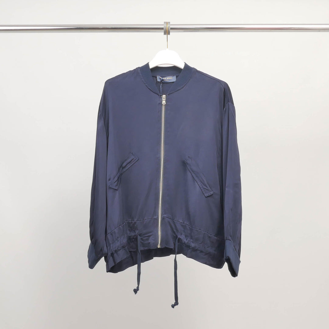 Satin zip-up bomber jacket DB93021VS