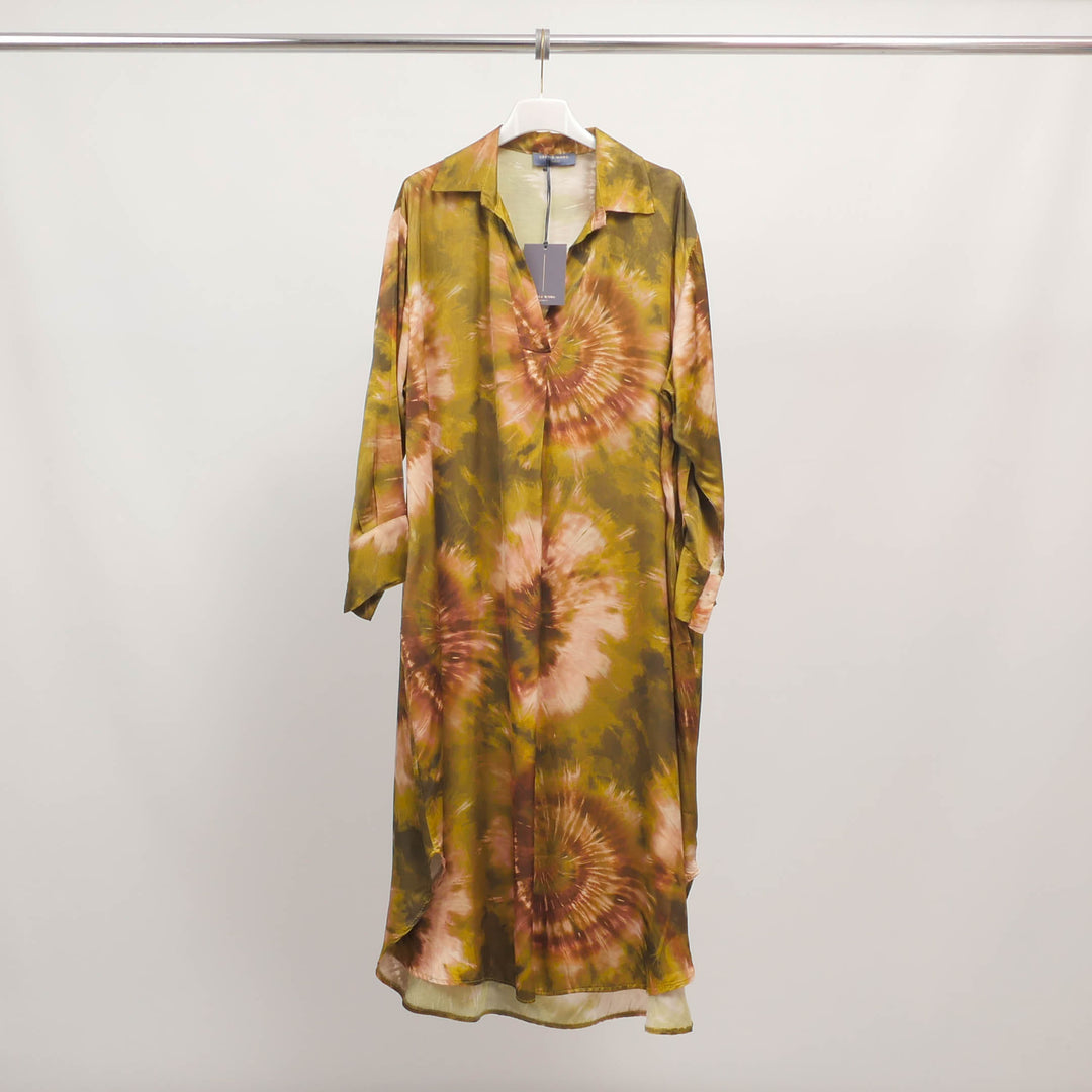Robe longue col chemise effet tie & dye – KD6120-14
