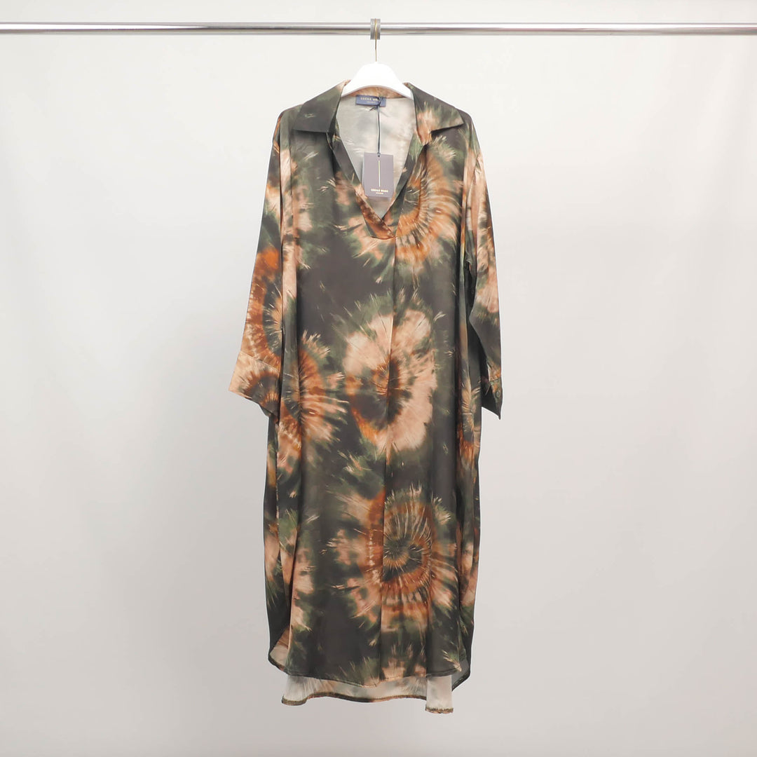 Robe longue col chemise effet tie & dye – KD6120-14