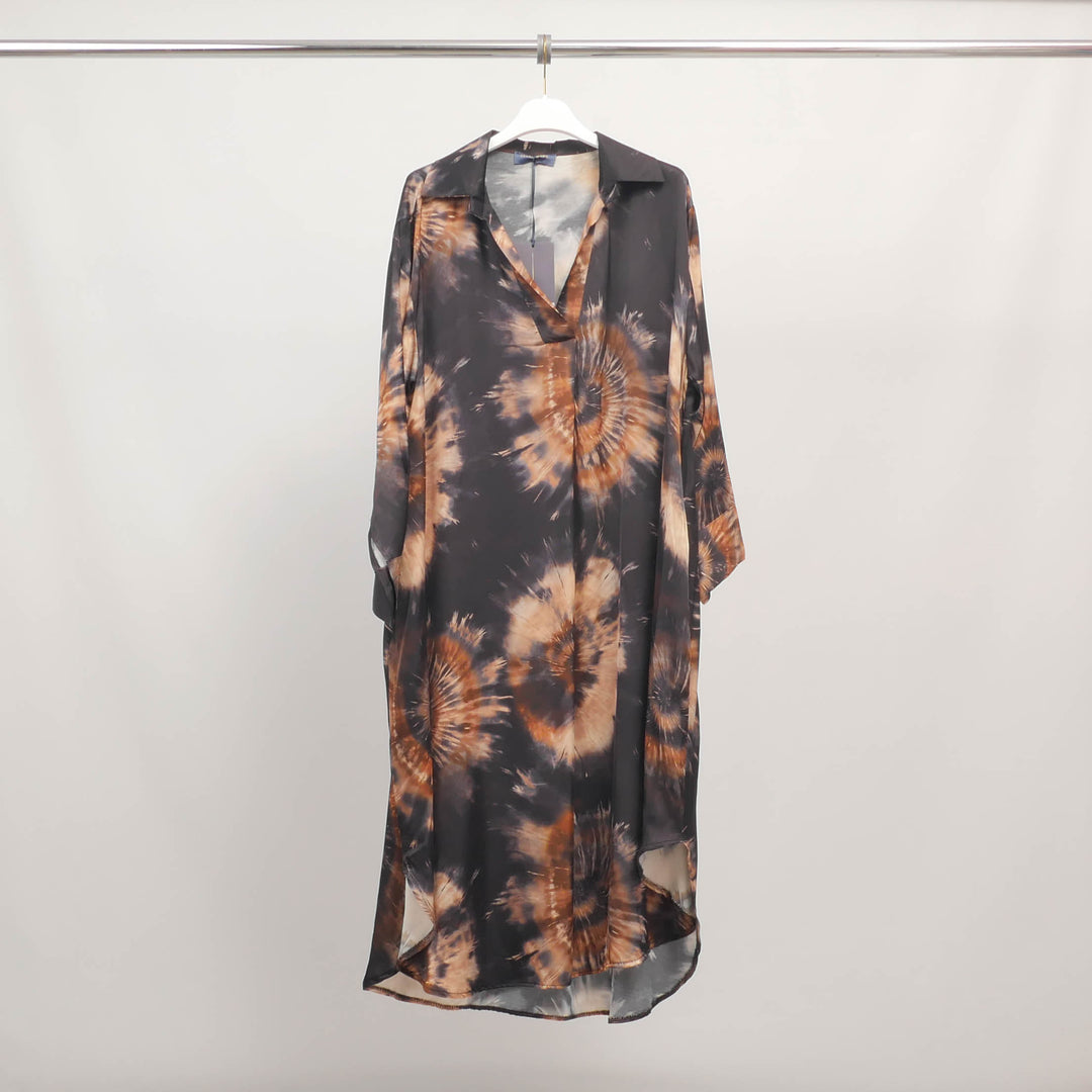 Robe longue col chemise effet tie & dye – KD6120-14
