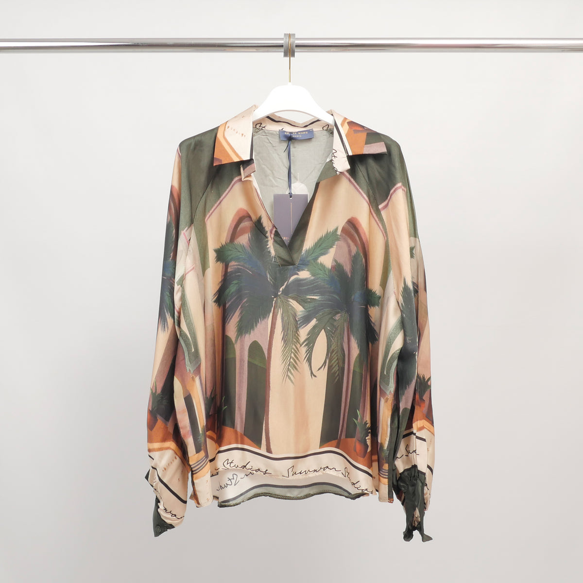 Multicolored architectural print tunic kd7365vs 26