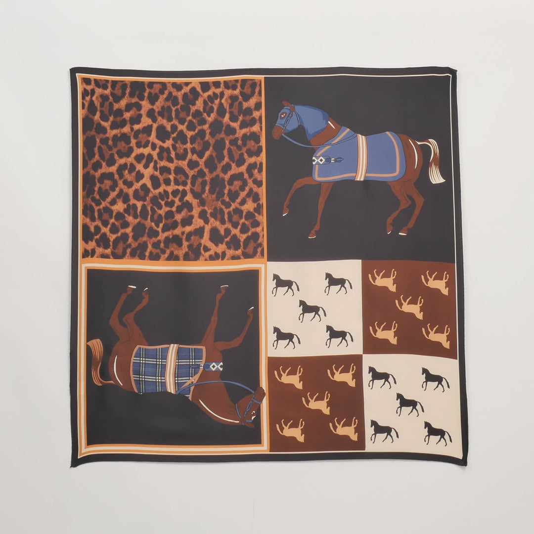 Equestrian print scarf KD8824VS-3