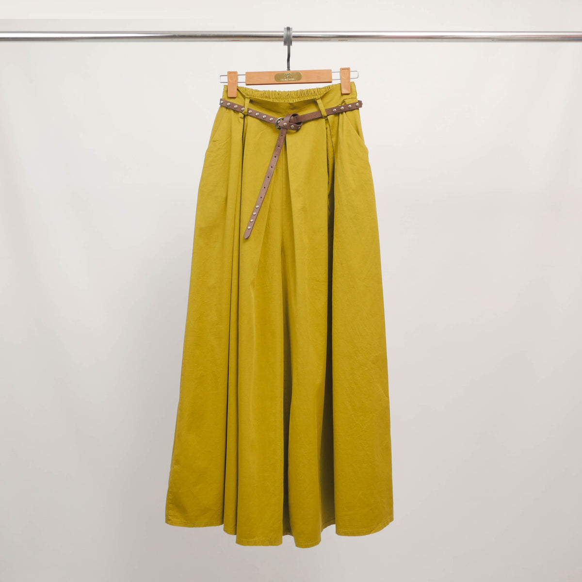 Wide leg belted cotton trousers cva824687