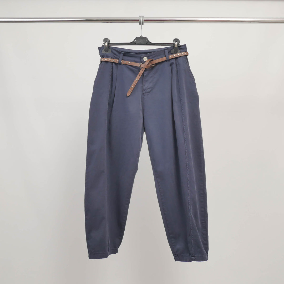 High-waisted trousers with studded belt CVA825632